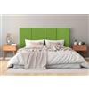 DHOME Testiera Imbottita in Similpelle Premium Antimacchia Design Modulare Verticale Autoadesiva Testata Letto Camera da Letto Imbottita (Verde, 135cm, Altezza 80cm, x3)