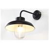 Pomax Applique esterna a gomito in metallo nero, stile industriale, 26x35x40 cm, perfetta per interni ed esterni