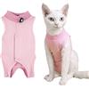 KAIYAYA 2-4kg Body post Operatorio Gatto, Impedire Leccaretuta Professionale per Degenza Cat Recupero Vestito, Tutina Gatto post Operatoria per Ideale Ferite Addominali o Malattie Cani e Gatti(rosa)