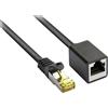 Good Connections Prolunga del cavo patch RJ45 con cavo grezzo Cat.7 e protezione del naso a scatto (RNS®), S/FTP, PiMF, senza alogeni, 600MHz, OFC, nero