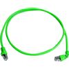 Telegärtner Cavo patch Telegärtner S/FTP, PiMF, Cat 6A, angolato su un lato, verde, 5,0 m Per 10 Gigabit/s, senza alogeni, un lato con spina angolata a 90° (L00003A0121)