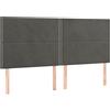vidaXL Testiere 4 pz. Velluto grigio scuro 100x5x78/88 cm