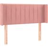 vidaXL Testata con orecchie Rosa 83x16x78/88 cm Velluto
