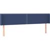 vidaXL Testiera con orecchie Blu 203x16x78/88 cm Tessuto