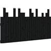 vidaXL Testiera da letto nera 146,5x3x80 cm Legno massello di pino