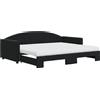 vidaXL Divano letto estraibile con materasso Nero 90x200 cm Velluto