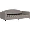 vidaXL Letto da giorno taupe 100x200 cm tessuto
