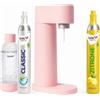 SodaTASTE Offerta speciale: Creatore di acqua frizzante Woody (rosa) + bombola CO2 limone