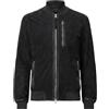 AllSaints Bomber Uomo in Camoscio Kemble, nero, Medium