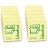 Colourbook Set 12 Blocchetti Memo Adesivi 75x75 Mm, 1200 Foglietti Gialli Riposizionabili, Carta 80 G, Per Ufficio Scuola Casa, Note Per Appunti Liste Promemoria E Organizzazione
