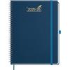 BEZEND Agenda 2026 Settimanale Spirale, A4 28 x 22 cm, 18 Mesi Diario Scuola con Doppio Orario da Lug.25 a Dic.26, Copertina Morbida in Pelle PU - Blu Prussiano