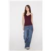 Tezenis Canotta Spalline Sottili Scollo A V In Viscosa Con Pizzo Donna Rosso