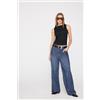 Tezenis Canotta Corta Spalla Larga Crinkle Donna Nero