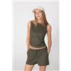 Tezenis Canotta Corta Spalla Larga Crinkle Donna Verde
