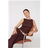Tezenis Canotta Corta Spalla Larga Crinkle Donna Marrone