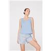 Tezenis Canotta Spalla Larga Cotone Tinta Unita Donna Blu
