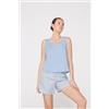 Tezenis Canotta Spalla Larga Cotone Tinta Unita Donna Blu