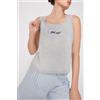 Tezenis Canotta Spalla Larga Cotone Stampato Donna Grigio