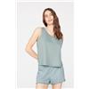 Tezenis Canotta Spalla Larga Cotone Tinta Unita Donna Verde
