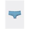 Tezenis Culotte Brasiliana Microfibra E Pizzo Riciclati Donna Blu