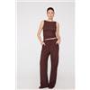 Tezenis Pantaloni Lunghi A Palazzo Crinkle Donna Marrone