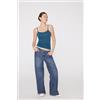 Tezenis Canotta Elasticizzata In Cotone Organico Con Scollo Tondo Donna Blu