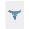 Tezenis Perizoma Sgambato In Pizzo Riciclato Donna Blu