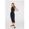 Tezenis Vestito Midi Arricci Crinkle Donna Nero