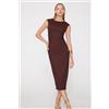 Tezenis Vestito Midi Arricci Crinkle Donna Marrone