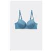 Tezenis Reggiseno Balconcino Leggermente Imbottito Pizzo Riciclato Wien Donna Blu