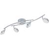 EGLO LED lampada da soffitto Salto, plafoniera, acciaio | cromato, vetro, plastica bianca trasparente luce calda