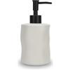 Jean & Len Dispenser per sapone in gres, aspetto opaco e sensazione di morbidezza, grande capacità di 400 ml, ideale per il sapone liquido in bagno, design minimalista, in ceramica, 8,4 x 18 cm