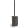 Gedy Baku Scopino Bagno WC Colore Gun Metal, Tazza in Resina, Manico in Metallo, Scopino WC con Ciuffo in Setole Nere di Nylon, Scopino Bagno L 9,5 x P 9,5 x H 41,6 cm, Portascopino