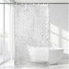 OTraki Tenda da doccia 120 x 180 cm, trasparente 3D, antimuffa, in plastica, impermeabile, con 2 pesi magnetici, per vasca da bagno, con 12 anelli