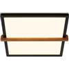 Briloner - Lampada da soffitto a LED con legno, luce indiretta, bianco caldo 3.000K, plafoniera, lampada da soggiorno, pannello LED, lampada da cucina