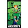 Character World Asciugamano ufficiale Minecraft, super morbido al tatto, design Creepers, Alex e Steve Gaming, perfetto per casa, bagno, spiaggia e piscina, taglia unica, 140 cm x 70 cm