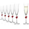 Stölzle Lausitz L'Amour Bicchieri da Champagne Rossi Set da 2 175 ml - Eleganti Flûte in Cristallo Ideali per Prosecco & Spumante - Vetro Cristallo Senza Piombo - Lavabili in Lavastoviglie