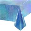 Carehabi Tovaglia blu glitterata per compleanno, impermeabile, usa e getta, 137 x 274 cm, motivo: sirena, mondo subacqueo, decorazione per feste