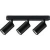 Maclean Lampada da parete a soffitto Spot Light Mobile Regolabile attacco GU10 per lampadine LED e alogene fino a 35W 55x100mm girevole (3x fiamme senza lampadina, Nero)