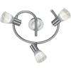 Trio Leuchten Trio 871090307 Levisto Faretto LED, 3x6 Watt, Nichel Opaco/Alabastro, 30 cm