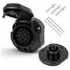 Qiping Presa 13 Poli Rimorchio con Guarnizione e Viti di Montaggio, Presa per Gancio di Traino 13 Pin ISO-11446 12V 24V per Autocarro, Auto, Veicoli