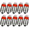 Ruiandsion 10PCS lampadine LED rosse per cruscotto, 10PCS BA7S, luminosità 100LM, chip COB 12V, per luci indicatrici interne auto, Non-Polarità