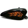 Pimastickerslab Kit 2 adesivi moto serbatoio LEONE LION FIAMME shadow rebel vulcan boulevard chief harley bob chopper old style vintage cod.1794 (035 ARANCIONE, LUCIDO (glossy_lucid))