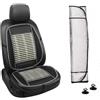 OCEANO Coprisedile per Auto Estivi Antisudore Cuscino Sedile Ergonomico Traspirante Confortevole Automobili Anteriori Poltrone Sedia Scrivania Universali 1PZ (Nero Bambu + Parasole)