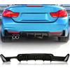 Generic Diffusore paraurti posteriore per BMW Serie 4 F32 F33 F36 2014-2020 M-Performance Style ABS nero lucido paraurti posteriore spoiler corpo kit con scarico singolo due uscite
