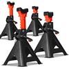 Izrielar Cavalletti di Supporto, 4 Pezzi, per cric, Modello 6T, Supporto per roulotte, Altezza di Sollevamento 285 - 430 mm, Regolabile in Altezza (con Fusibile e Gomma)