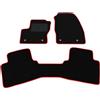 Somer Car Kit Tappetini Auto compatibili con Ford C-MAX 2015-2019 - posteriore unito | Set Tappeti in Moquette, Tappeto auto su misura, bordo rosso
