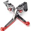 Aveko Per T-MAX 500 530, TMAX 560/DX/ABS, TECH MAX ABS, Accessori Moto CNC Regolabile Allungabile Pieghevole Freno Frizione Leve (Rosso)
