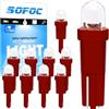 SOFOC T5 Lampadina LED per Quadro Strumenti Rosso 6V 12V DC per Cruscotto Auto & Pannello Controllo Aeronave W3W 2721 27 37 73 286 Base Cuneo 10Pcs