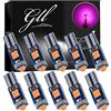 GLL 10pcs Rosa T5 LED 3030 3SMD W1.2W W3W Lampadine per Cruscotto 120 Lumen